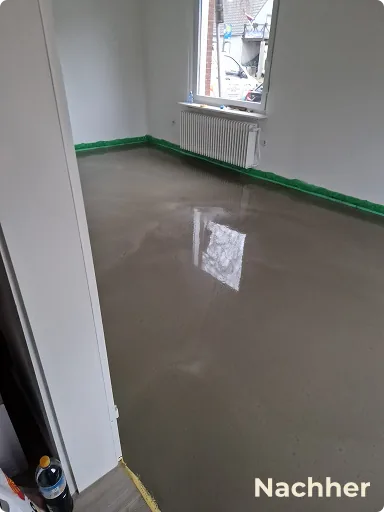 Boden nach dem Ausgleichen mit Ausgleichsmasse